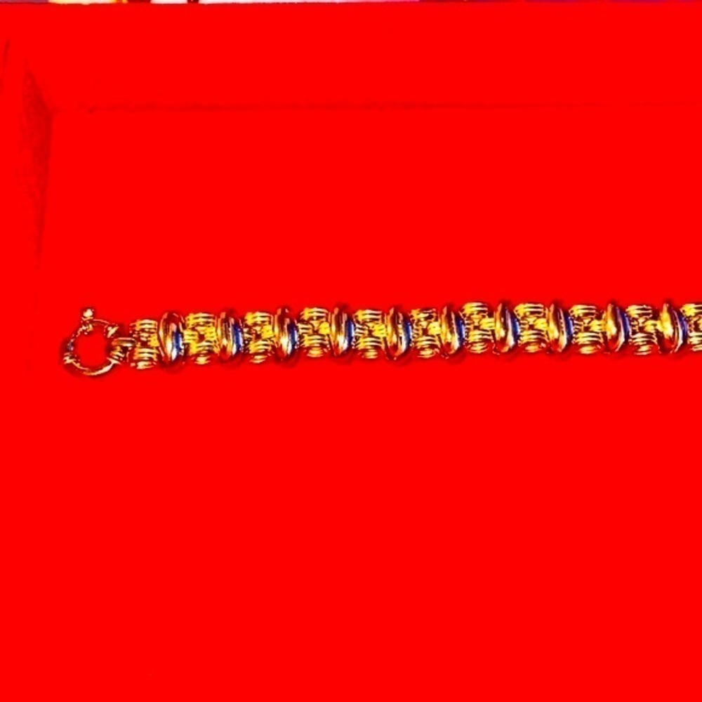 Gold Bracelet modern and unique 14k Italian Gold Jewellery woman’s bracelet 26.5 - Picture 3 of 10